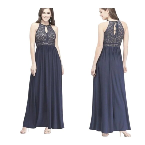 Night Way Collections Navy Blue Maxi Dress - Picture 2 of 14